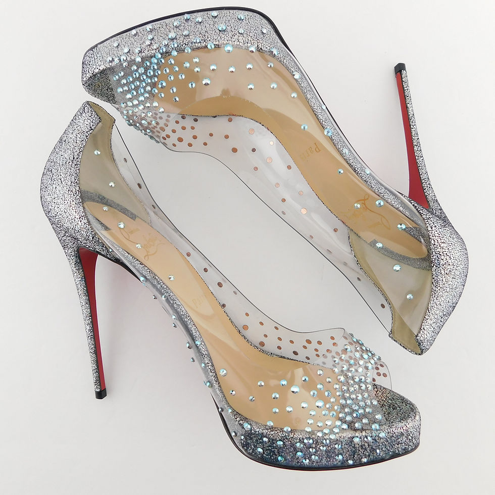 Thumbnail: New CHRISTIAN LOUBOUTIN Size 9 VERY STRASS PVC Heels Pumps Shoes 40 Eur