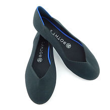 ROTHY'S Size 7 Black Knit Round Toe V Cut Ballet Flats Shoes