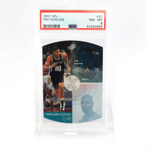 Tim Duncan 1997 SPx PSA 8 Rookie Card NM-MT San Antonio Spurs #37