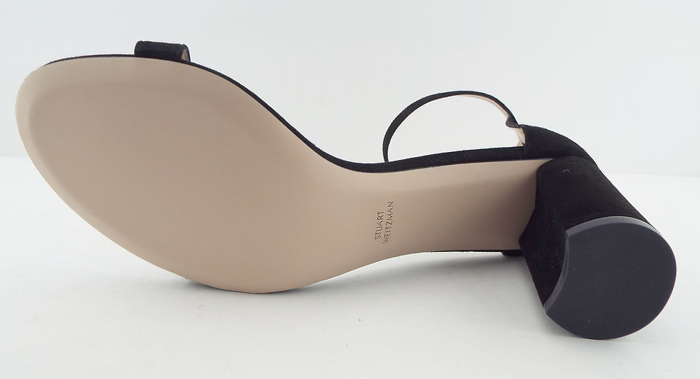 Thumbnail: STUART WEITZMAN Black Block Heel Sandal 8.5