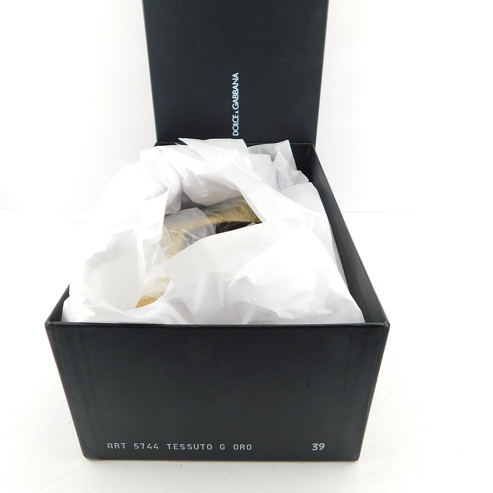 Thumbnail: DOLCE AND GABBANA Size 8.5 Gold Brocade Fabric Heels Pumps Shoes 39 Eur