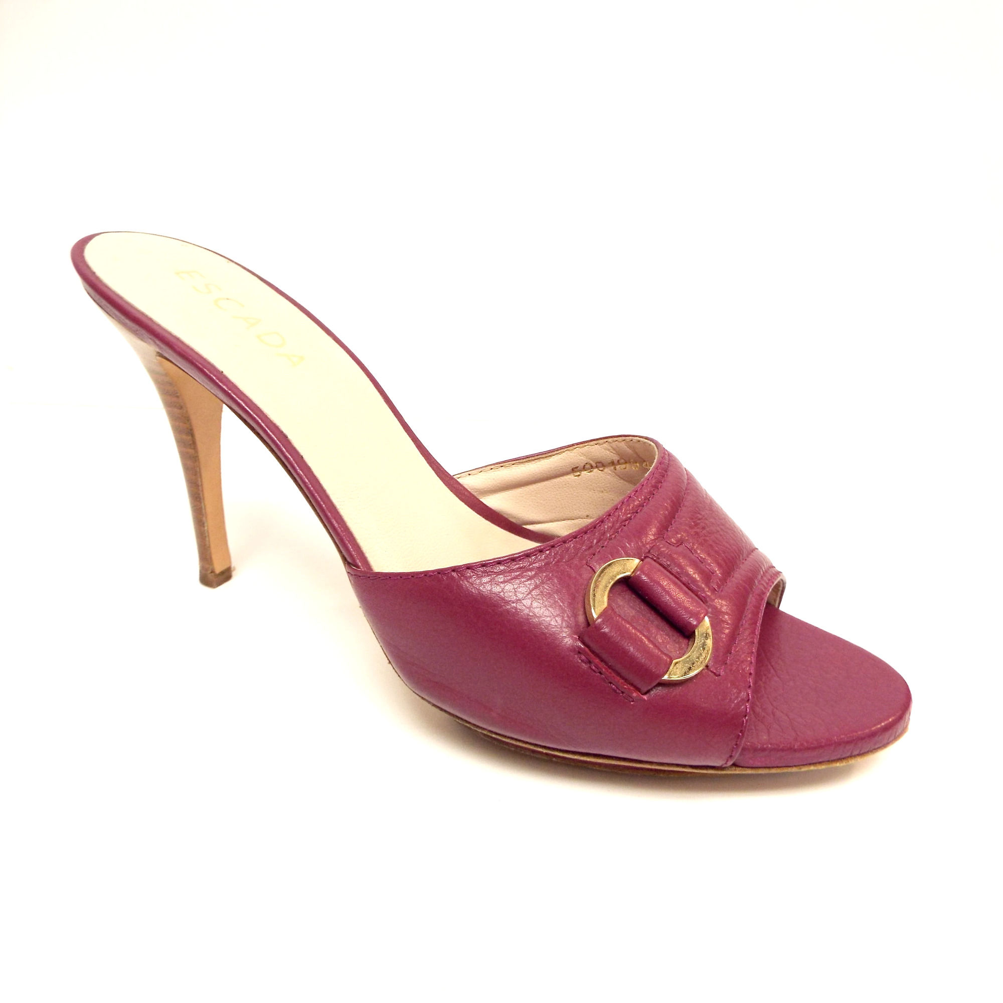 ESCADA Fuchsia Leather Slide Sandal 39 Eur / 8.5 US
