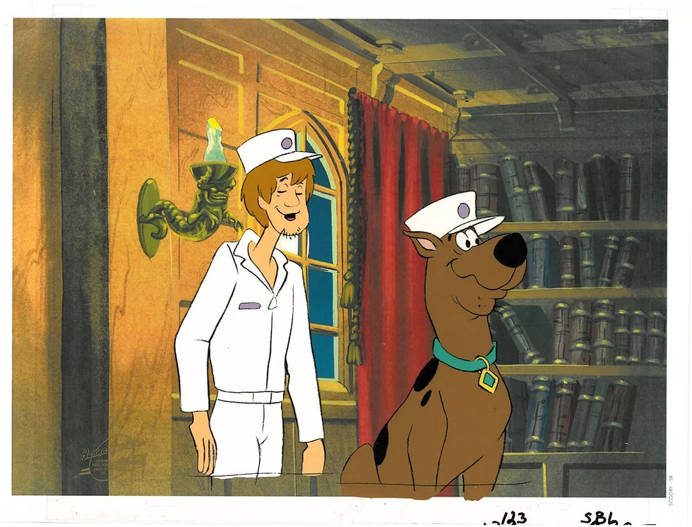 Scooby Doo and Shaggy 13 Ghost Production Cel