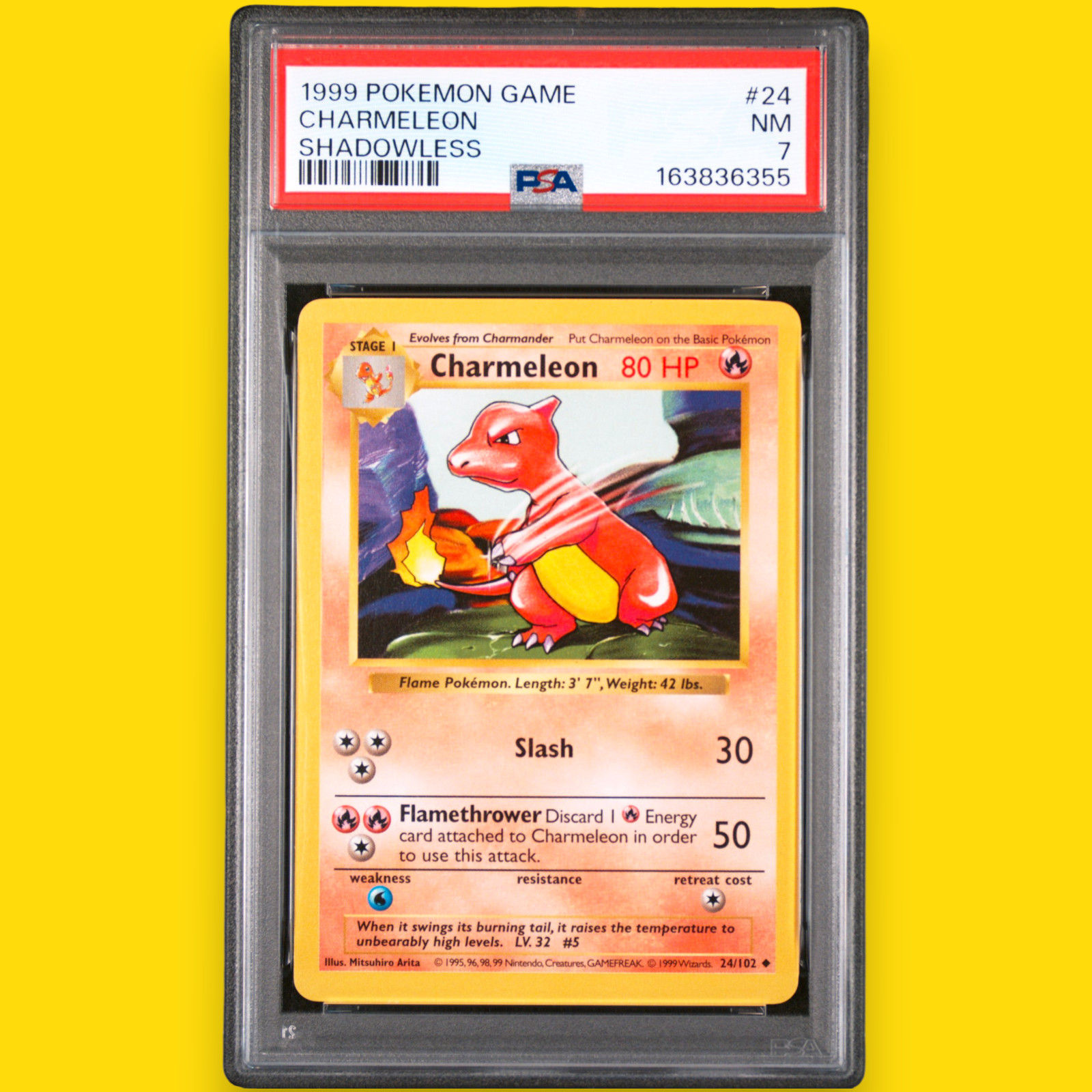 1999 Shadowless Charmeleon #24 PSA 7 Pokémon Card