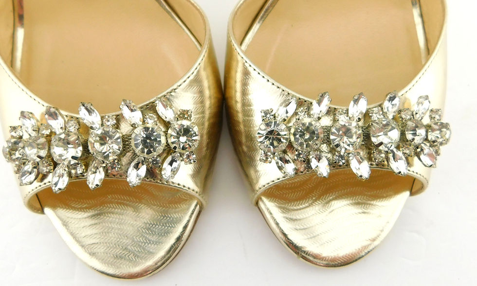 Thumbnail: JIMMY CHOO Size 7.5 MARIA Gold Champagne Crystal Heels Pumps Shoes 38 Eur