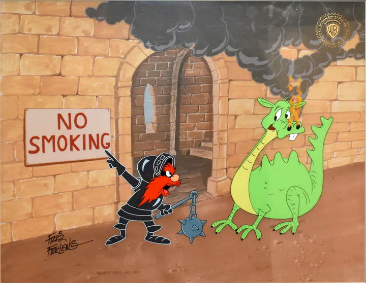 No Smoking Yosemite Sam Friz Freleng Signed Cel