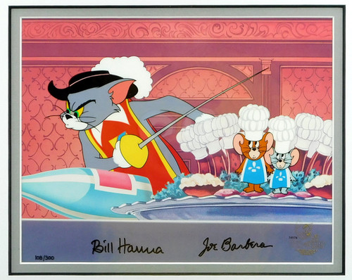 TWO MOUSEKETEERS Tom & Jerry Cel Hanna-Barbera Signed Limited