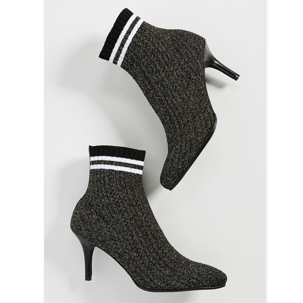 Thumbnail: STUART WEITZMAN Metallic Knit Sock Booties 8.5