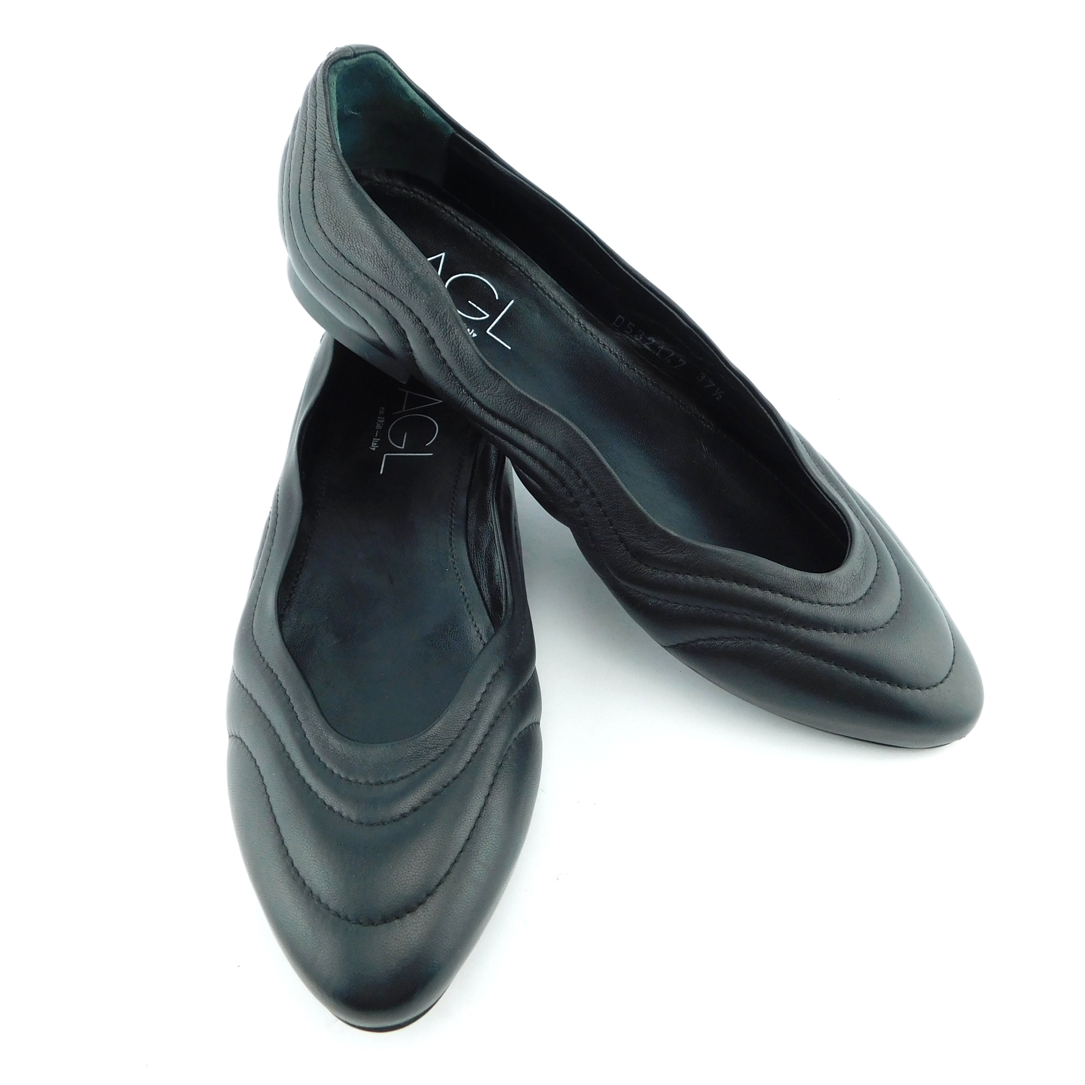 AGL Attilio Giusti Leombruni Size 7.5 DENISE Quilted Ballet Flats Shoes 37.5 Eur