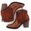 Thumbnail: PIKOLINOS Cognac Embroidered Cap Toe Bootie 40