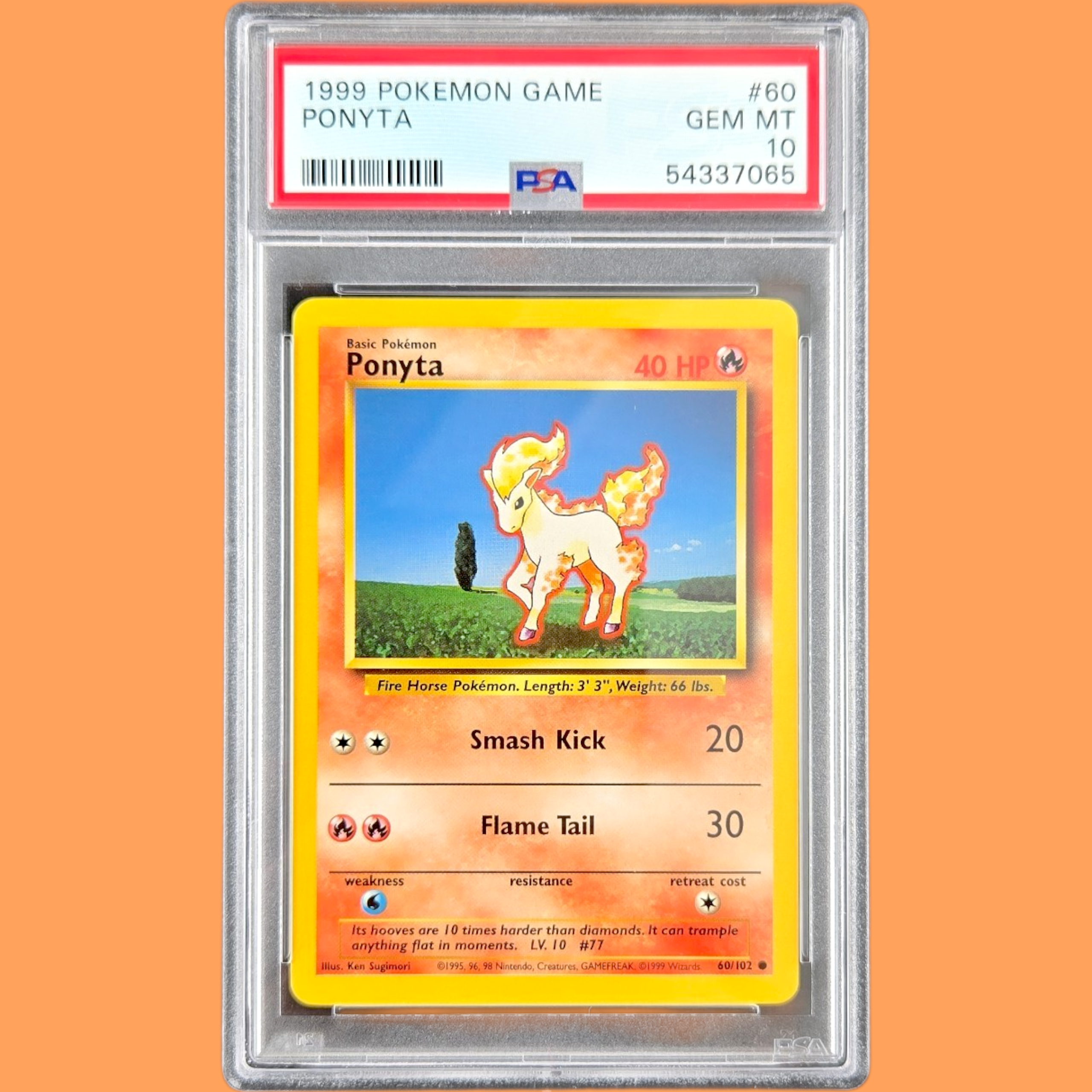 Ponyta #60 Pokemon Base Set 1999 PSA 10 Gem Mint