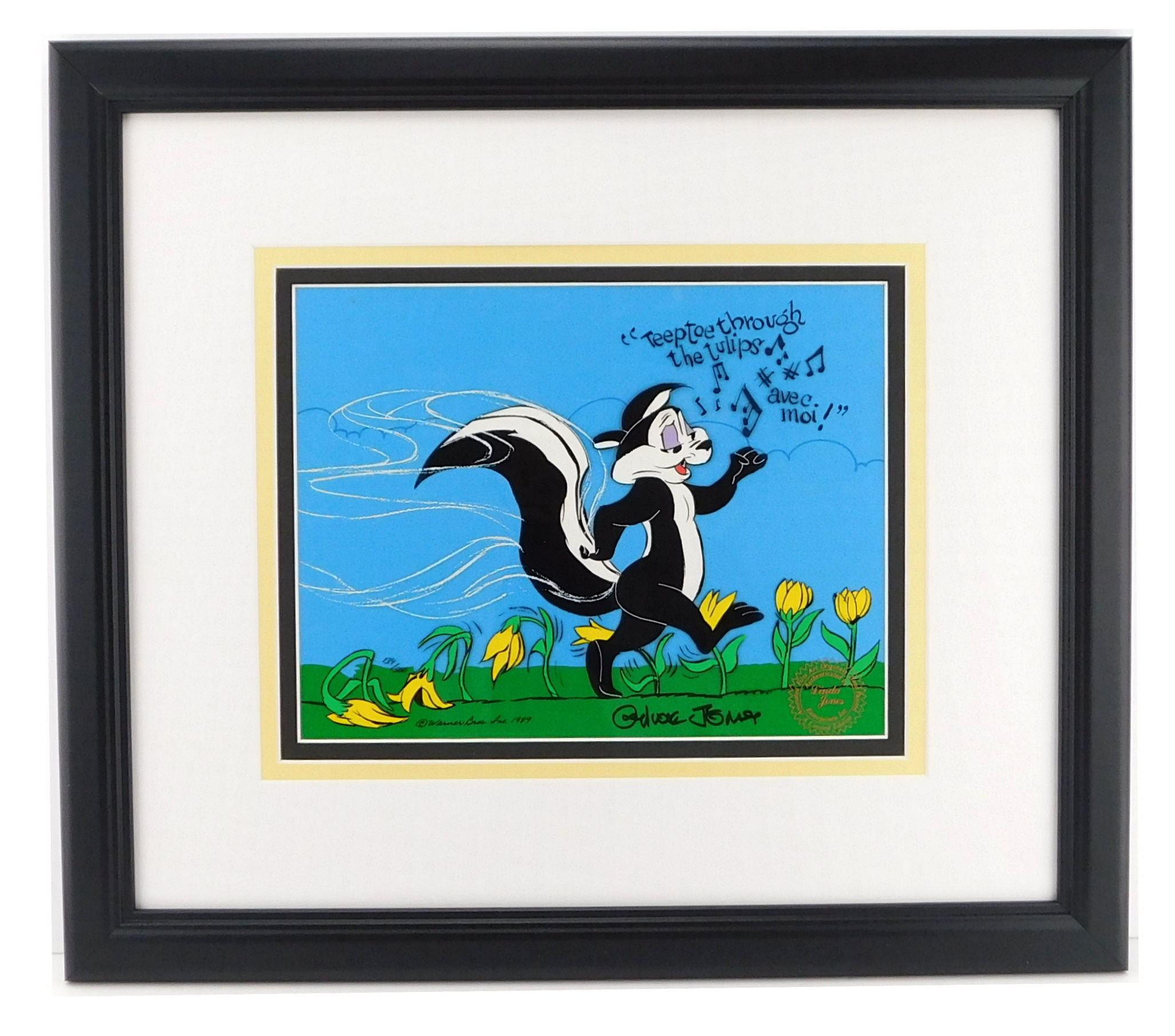 PEPE IN TULIPS Chuck Jones Limited Edition Cel Pepe Le Pew