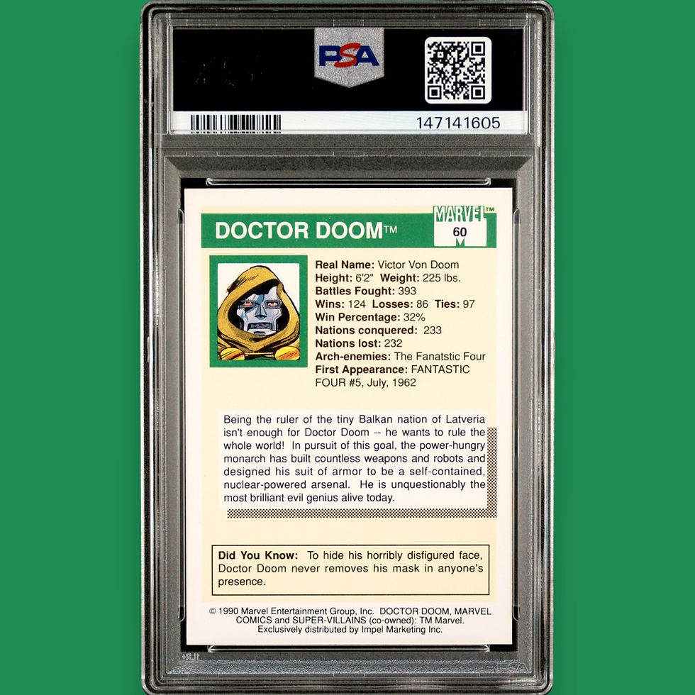 Thumbnail: 1990 Impel Marvel Universe Doctor Doom #60 PSA 9