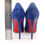 Thumbnail: CHRISTIAN LOUBOUTIN Size 7 PIGALLE FOLLIES 100 Blue Suede Heels Pumps Shoes 37