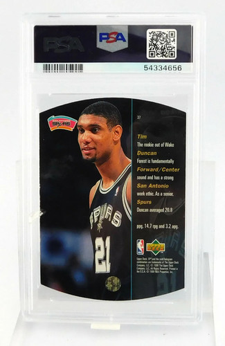 Tim Duncan 1997 SPx PSA 8 Rookie Card NM-MT San Antonio Spurs #37