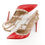 Thumbnail: VALENTINO Size 10 ROCKSTUD Red Studded Ankle Strap Heels Pumps Shoes 41 Eur