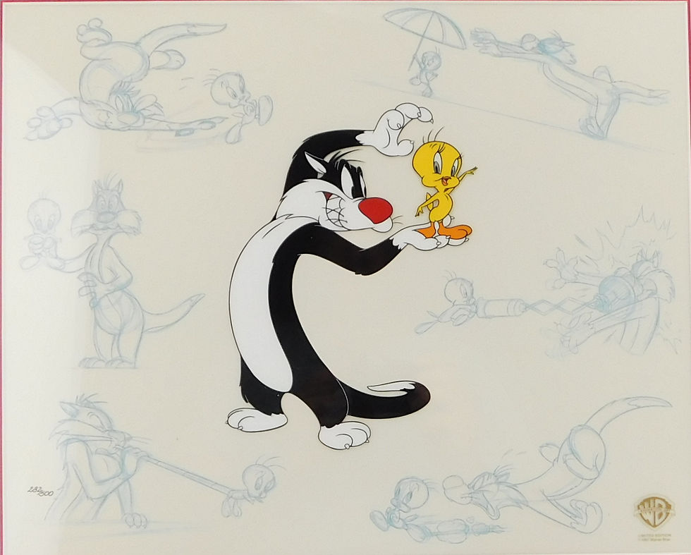 TWEETY & SYLVESTER PERSONA Limited Edition Looney Tunes Cel Art