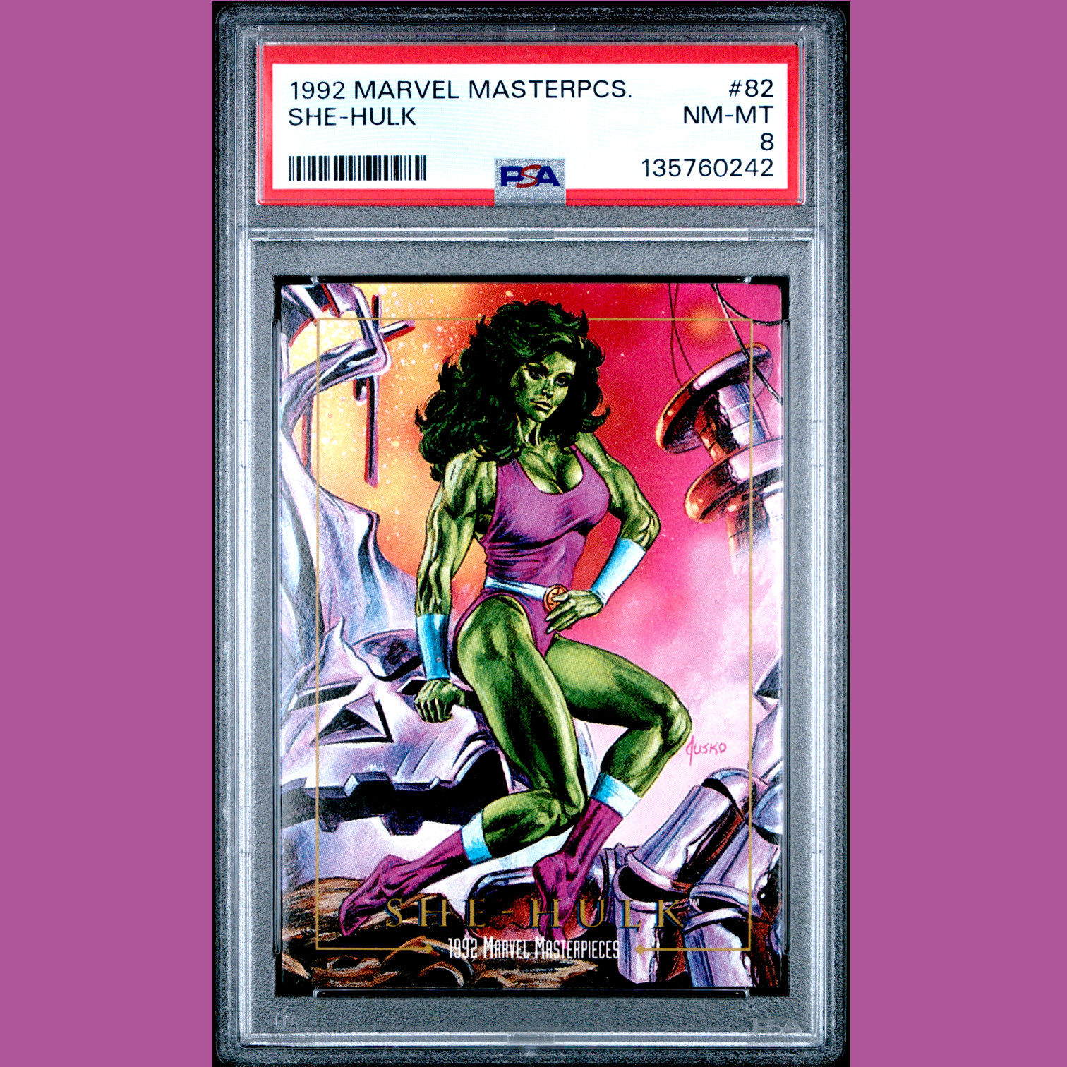 1992 Marvel Masterpieces 82 She-Hulk PSA 8