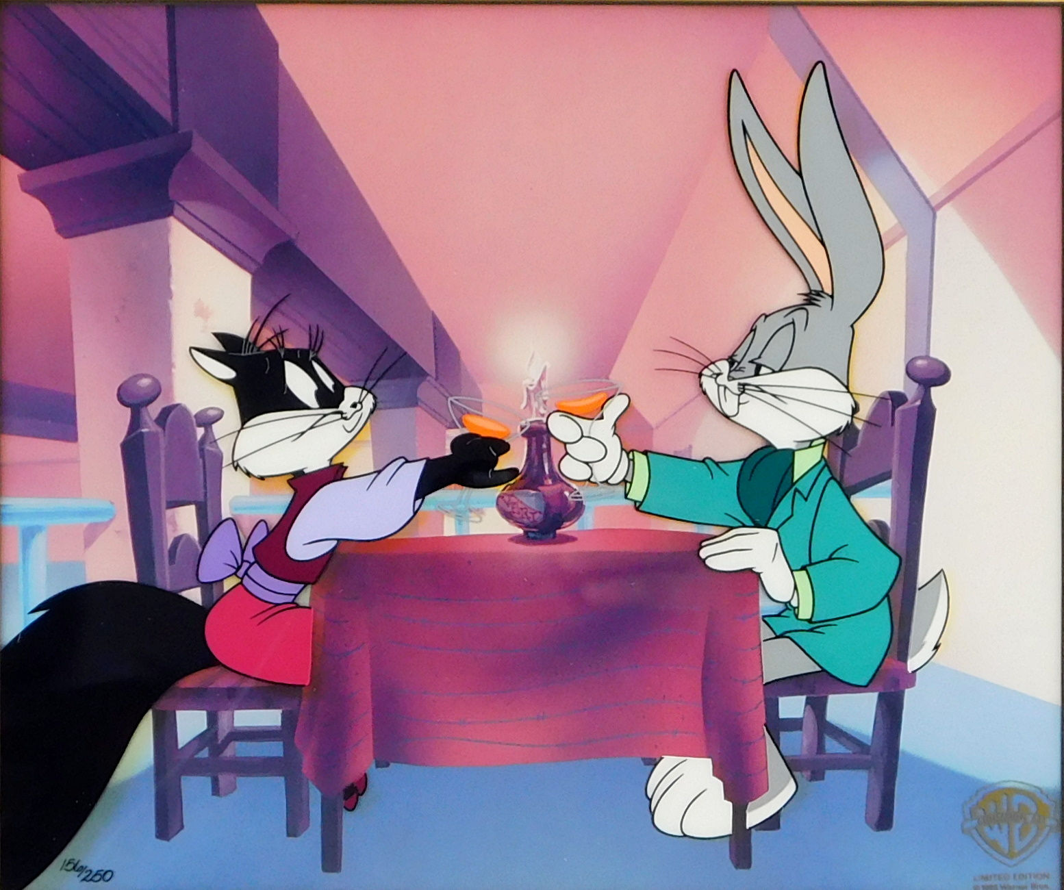 Bugs Bunny and Penelope in Carrotblanca limited edition cel