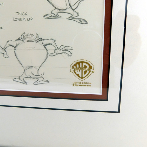 ツウィペン様　オーダーページ Limited Edition TASMANIAN DEVIL MODEL SHEET Warner Bros. Cel