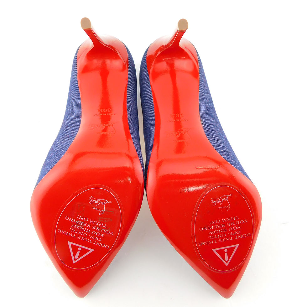 Thumbnail: CHRISTIAN LOUBOUTIN Size 9 PIGALLE Denim Heels Pumps Shoes 39.5 Eur
