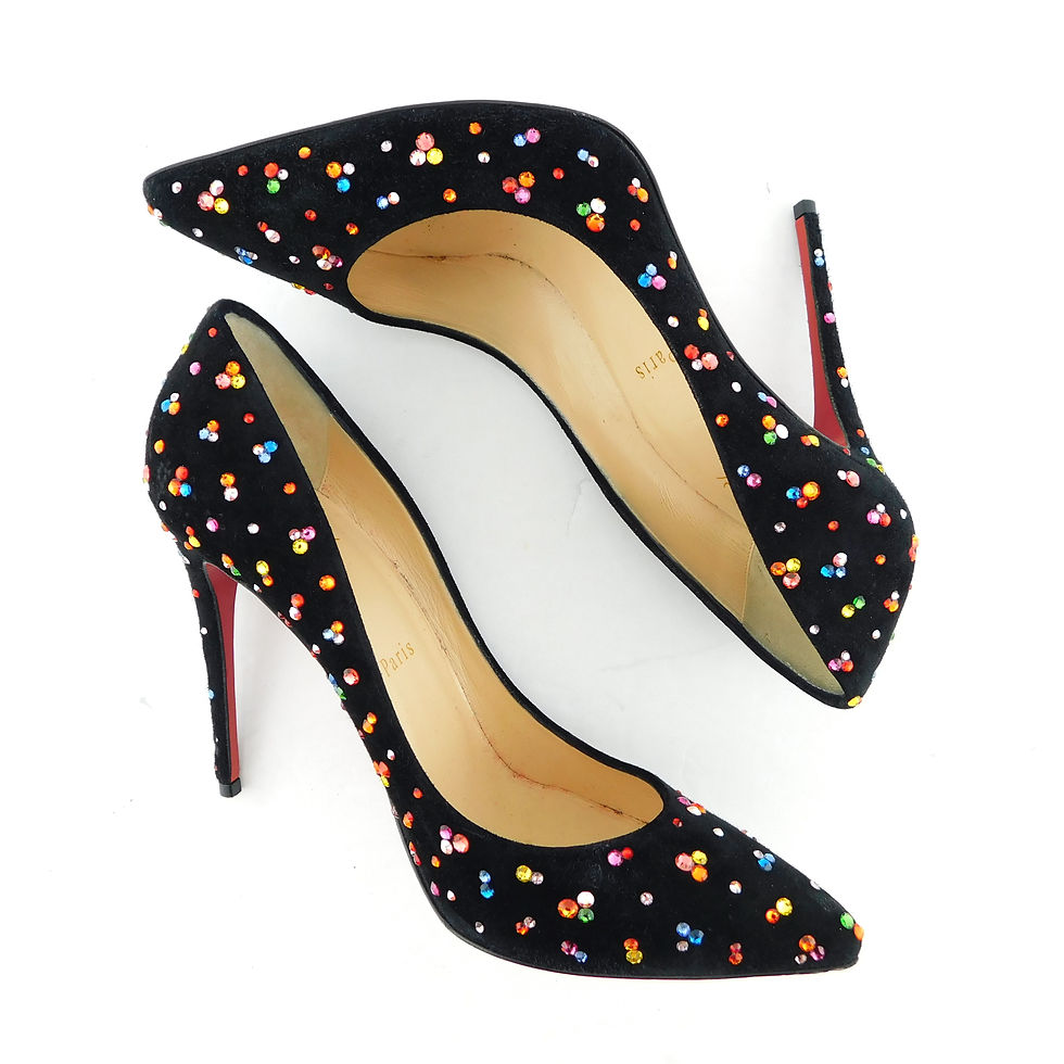 Thumbnail: CHRISTIAN LOUBOUTIN Size 7.5 Pigalle Follies Strass Heels Pumps Shoes 37.5 Eur