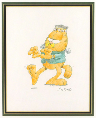 ORIGINAL Pencil Art Frankenstein GARFIELD By JIM DAVIS Drawing