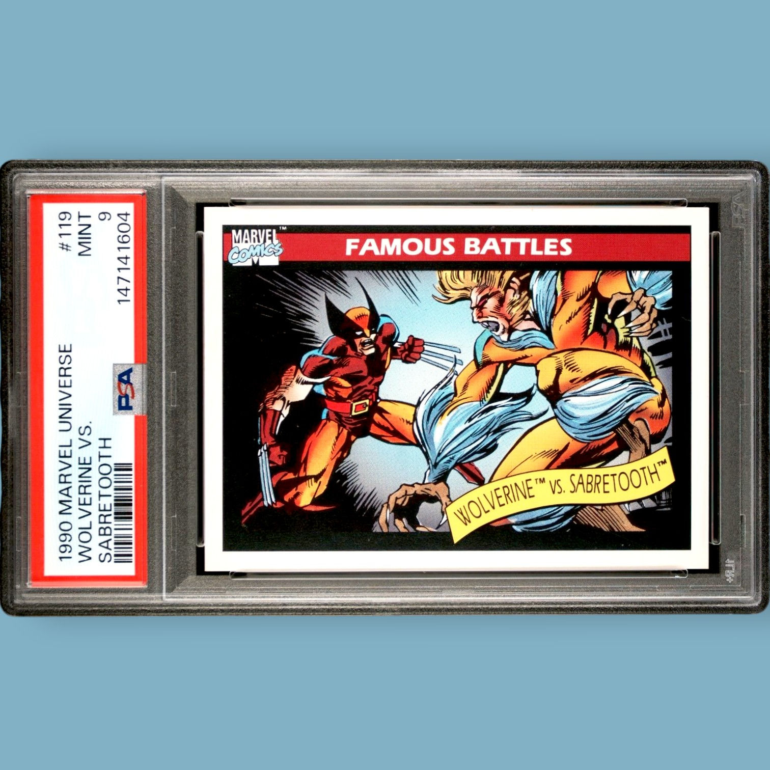 1990 Impel Marvel Universe Wolverine vs. Sabertooth #119 PSA 9