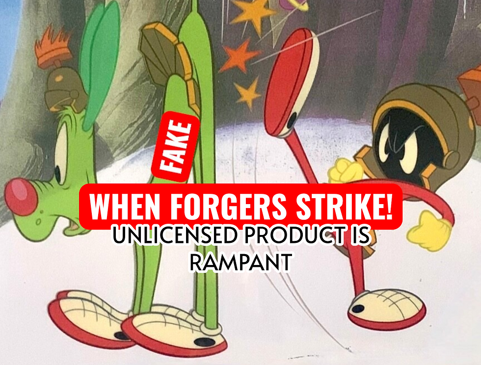 an unlicensed animation sericel for the consumer marketplace of Marvin the Martian