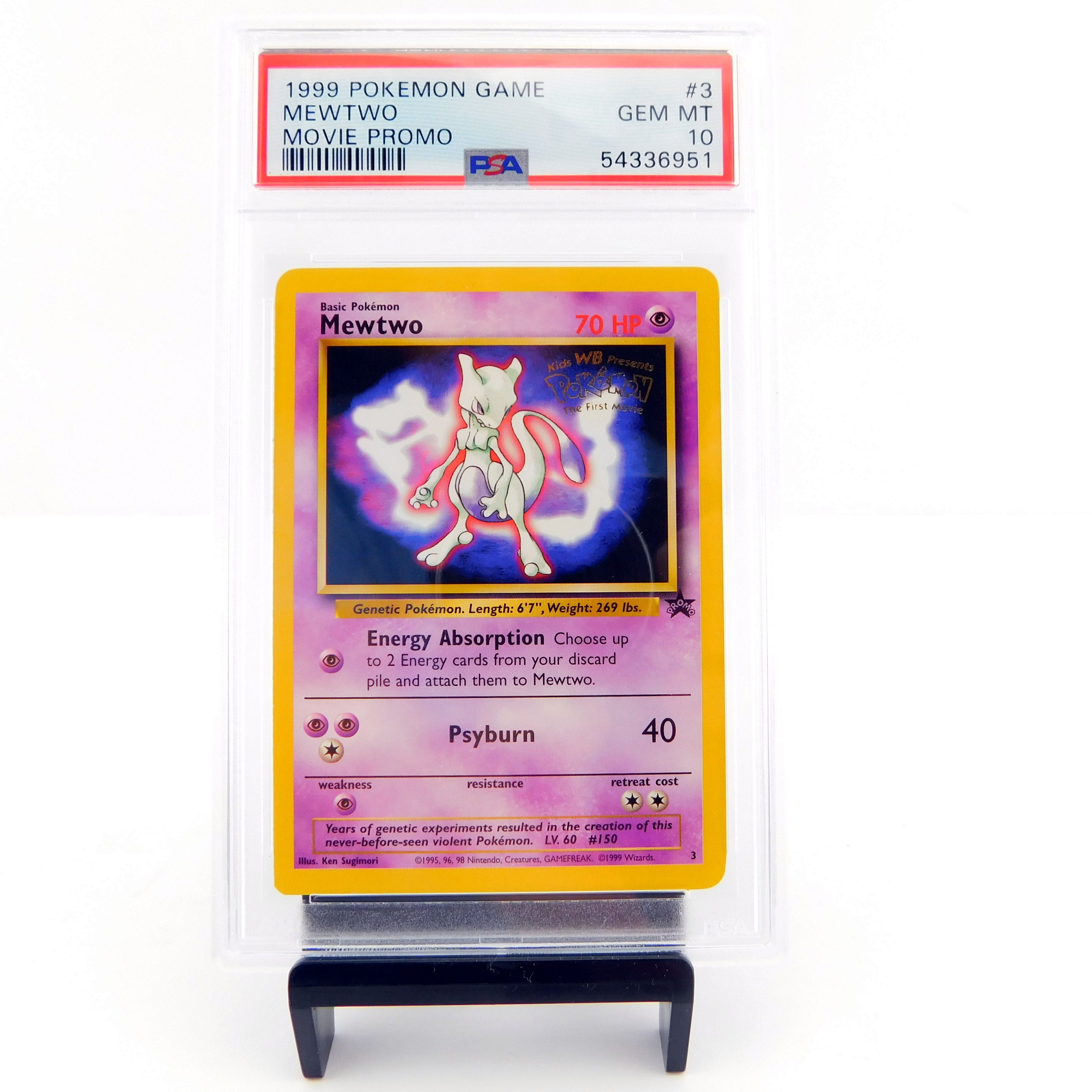 MEWTWO PSA 10 Movie Promo 1999 Pokemon Card #3 Black Star Gem Mint