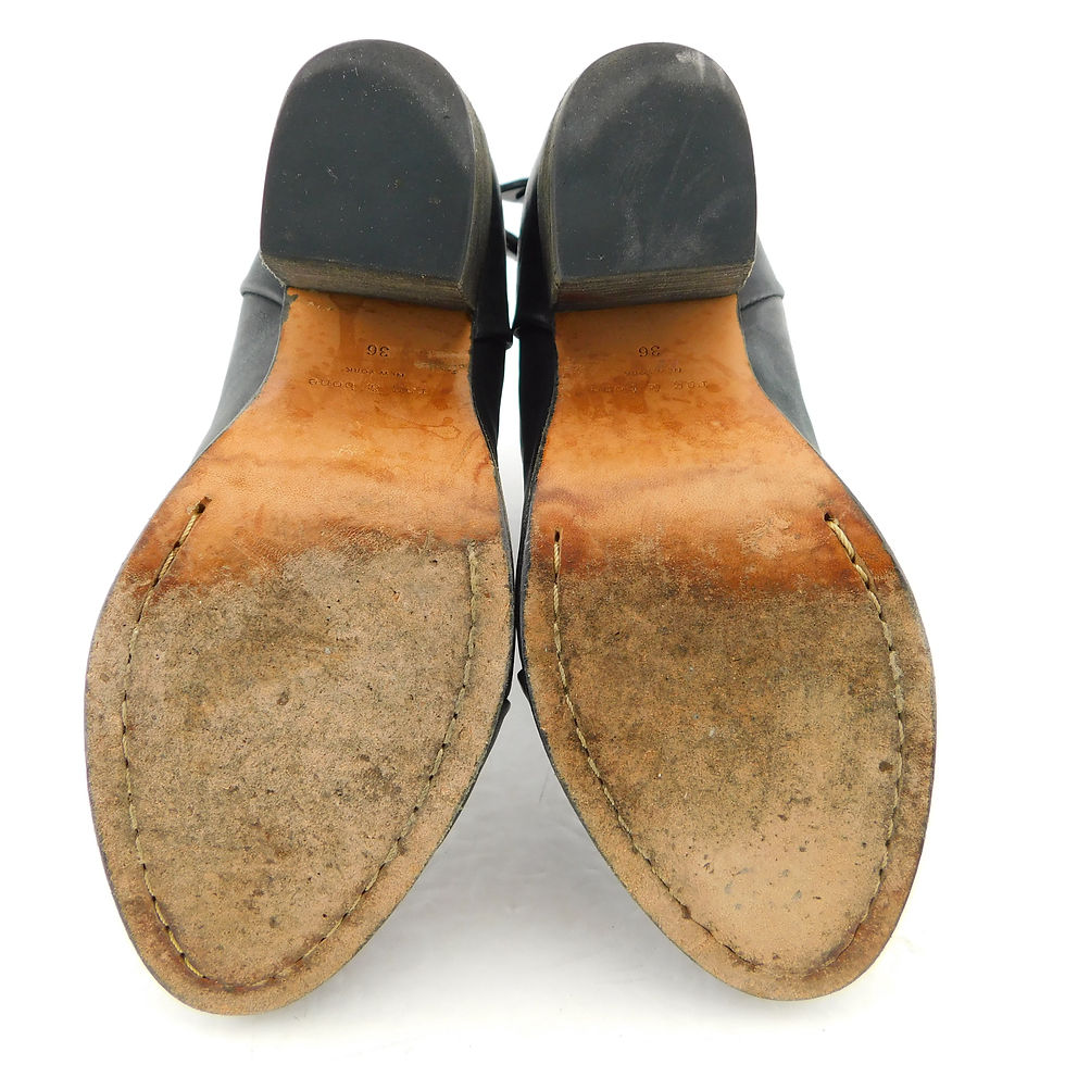 Thumbnail: RAG & BONE Size 6 NEWBURY Black Leather Ankle Booties Boots 36 Eur