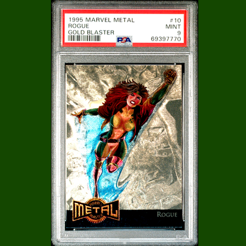 1995 MARVEL METAL ROGUE Gold Metal Blaster #10 PSA 9 MNT