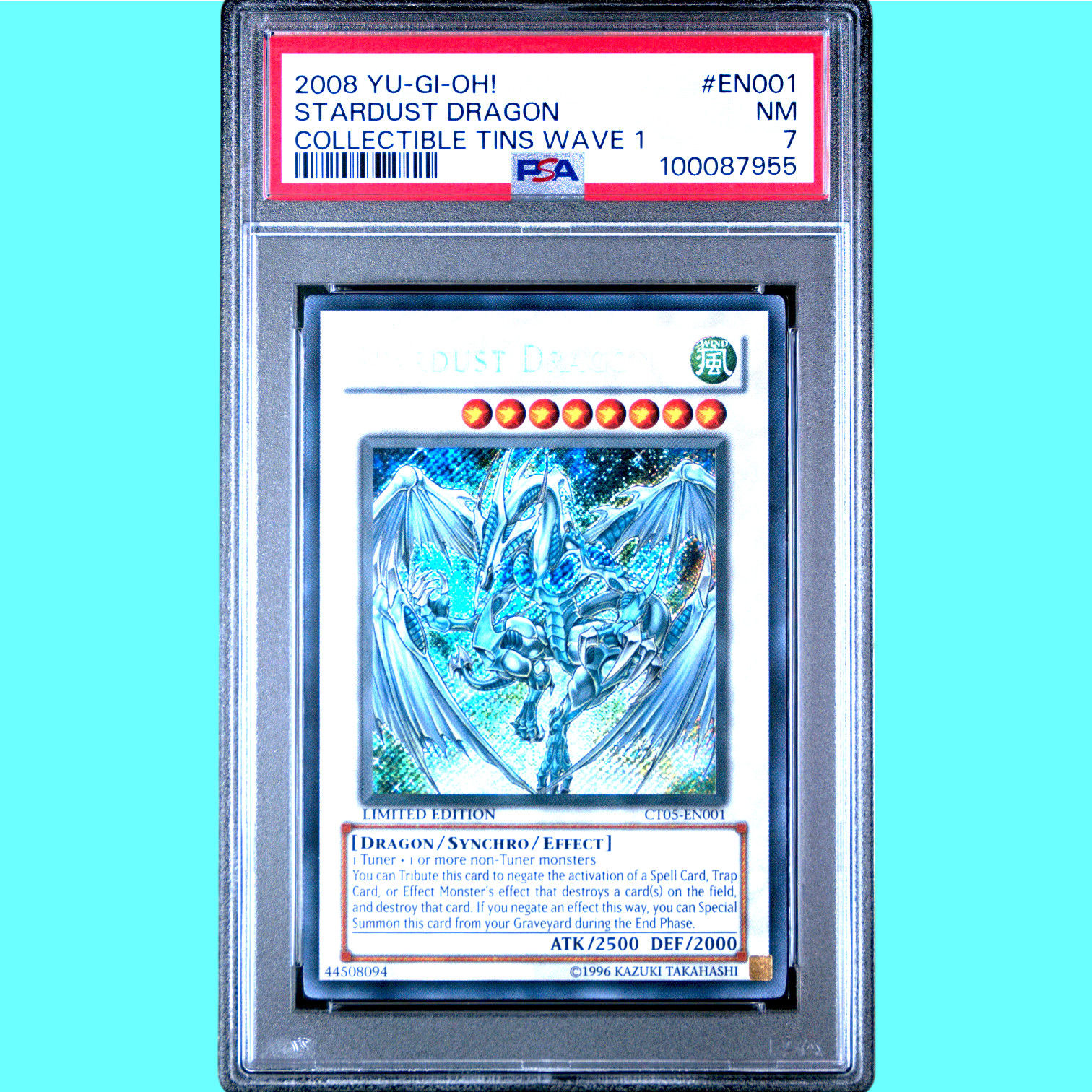 2008 STARDUST DRAGON PSA 7 nmt Yu-Gi-Oh CT05-EN001
