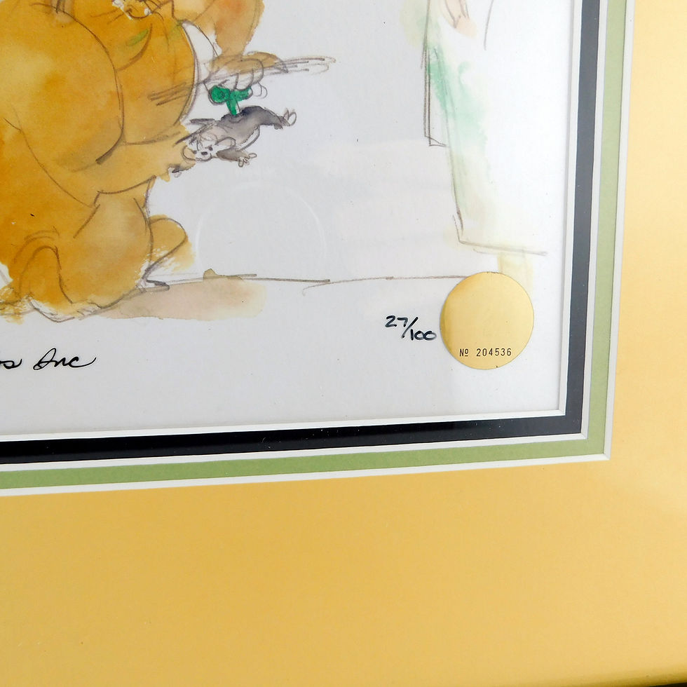 Thumbnail: MARC ANTHONY & PUSSYFOOT Chuck Jones Signed Cel Limited Art Feed The Kitty