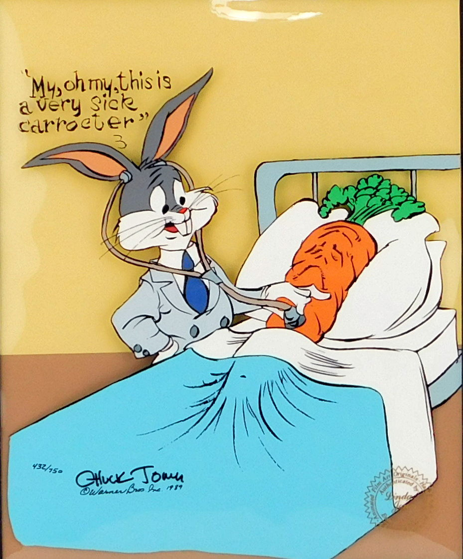 BUGS BUNNY Sick Carrot Chuck Jones Doctor Physician Signed Cel Art