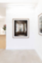 Framed installation view of Interior Bay Window artwork by Suzanne Moxhay