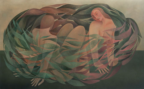 Ode To A Beautiful Nude exhibition curated with Claudia Cheng featuring Chechu Alava, Laura Berger, Jade Ching-Yuk Ng, Johanna Seidel, Astrid Styma and Emily Weiner.