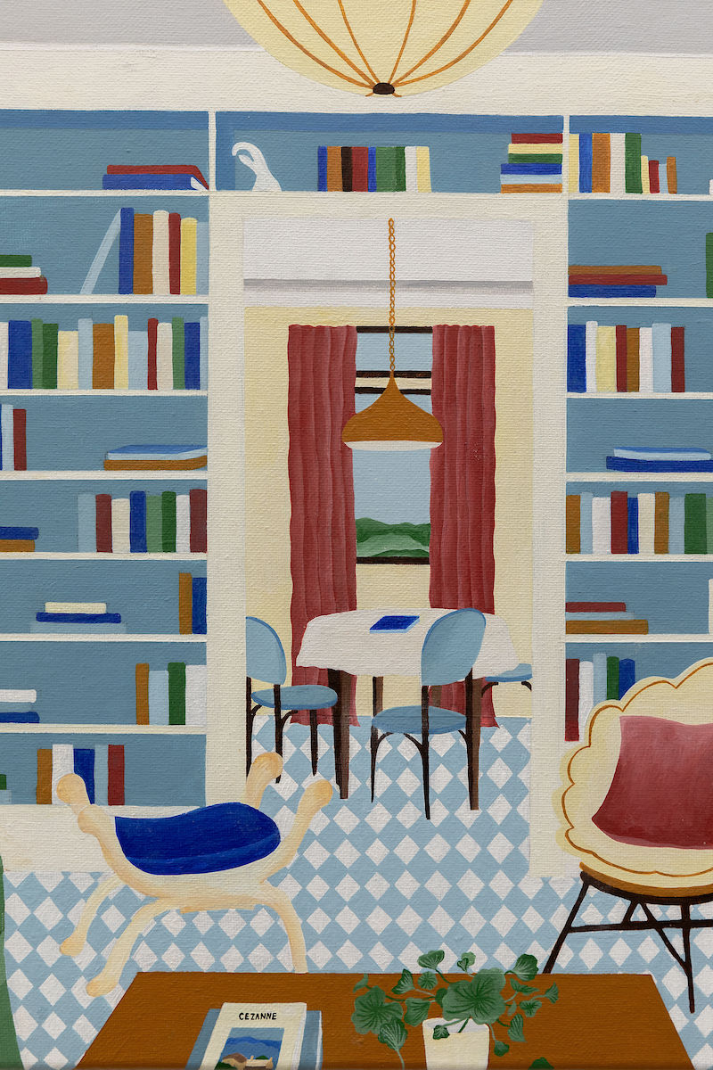 Detail of Red Books & Checkered Floors by Beth Rodway