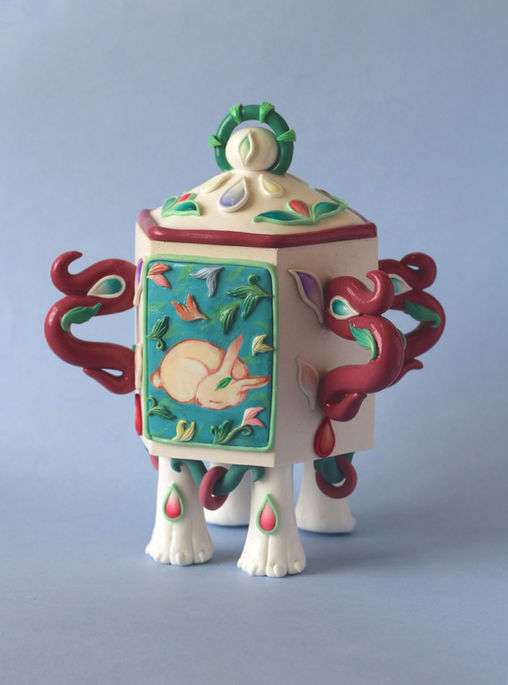 Sleeping Rabbit Snuff Bottle by Hannah Lim