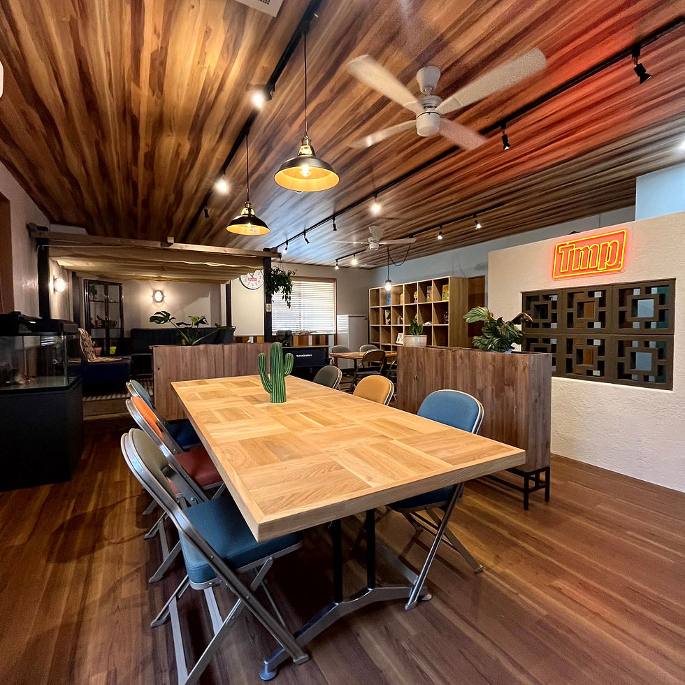 瑞穂町TMP KITCHENのカフェ内装リノベーションの完成写真