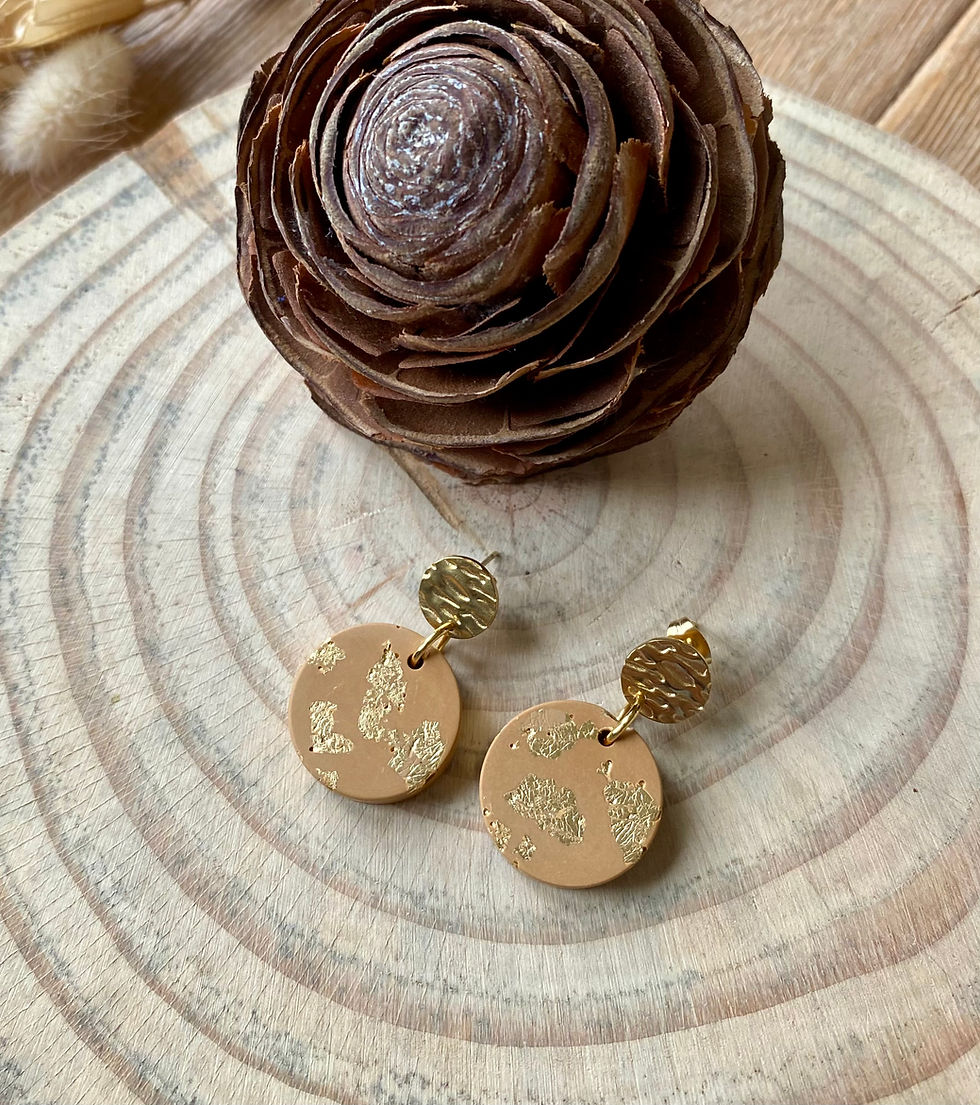 Miniature : Boucles d'oreille en jesmonite