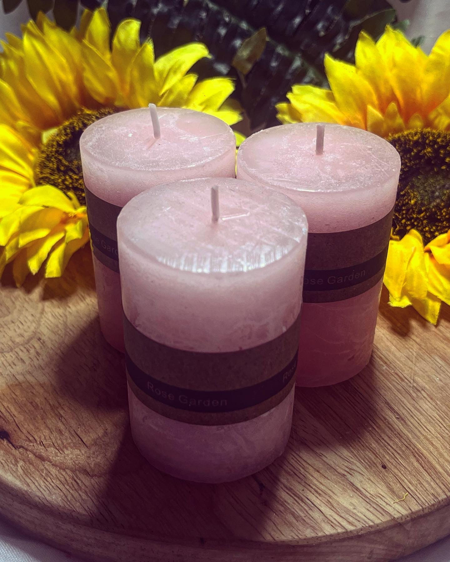 Rose Petals Scented Pillar Candle