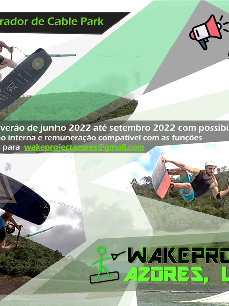 Oferta de Emprego: OPERADOR DE CABLE PARK (S. Miguel)