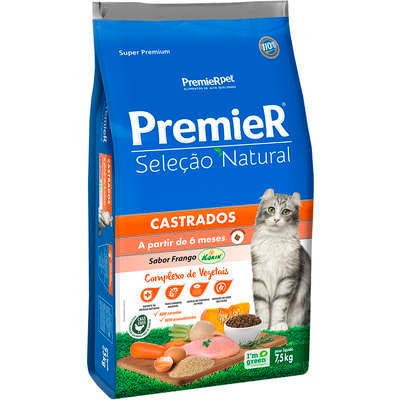 Miniatura: Ração Premier Seleção Natural Frango para Gatos Castrados