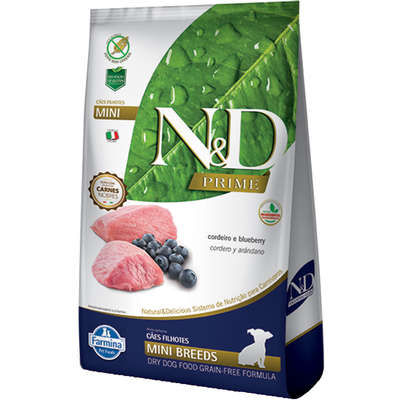 Ração Farmina N&D Prime Cordeiro e Blueberry Cães Filhotes Raças Pequenas