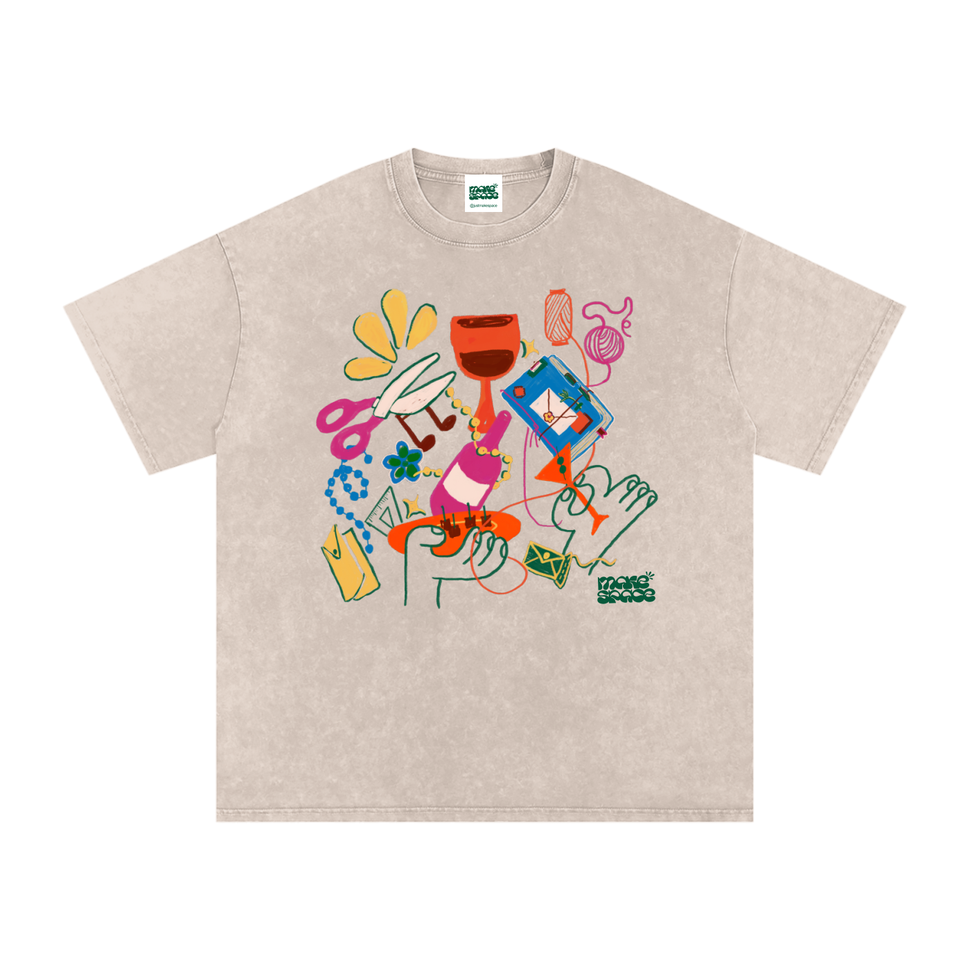 Make Space Tee - Vintage Wash APRICOT