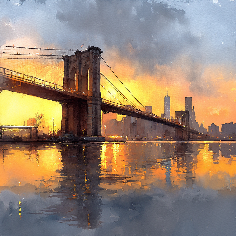Sunset Over Brooklyn Bridge LowRes.png