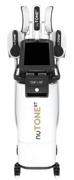Incredible 8 Tesla power per handle, a 4 handle system with RF + EMF Technology