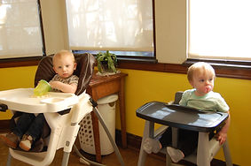 children in high chairs