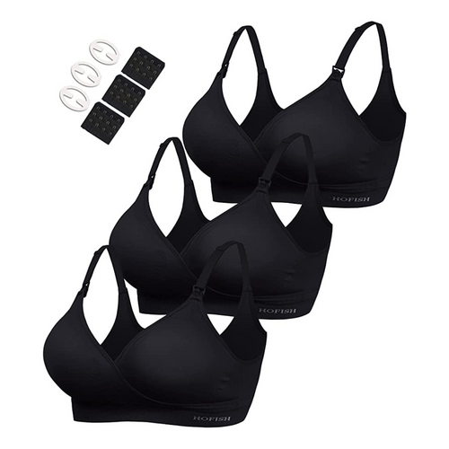 HOFISH, Nursing Bras for Breastfeeding, Wireless V Neck, Single